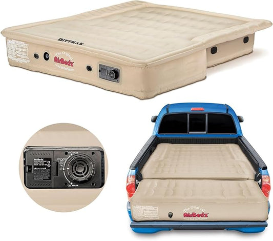 Pittman - Tacoma Truck Bed Mattress 5.5 ft > 5ft - Airbedz Mid Size Short Truck Bed Air Mattress 5.5' > 5' - Built in Pump & 25% More Coverage for Pickup Camping - PPI-505