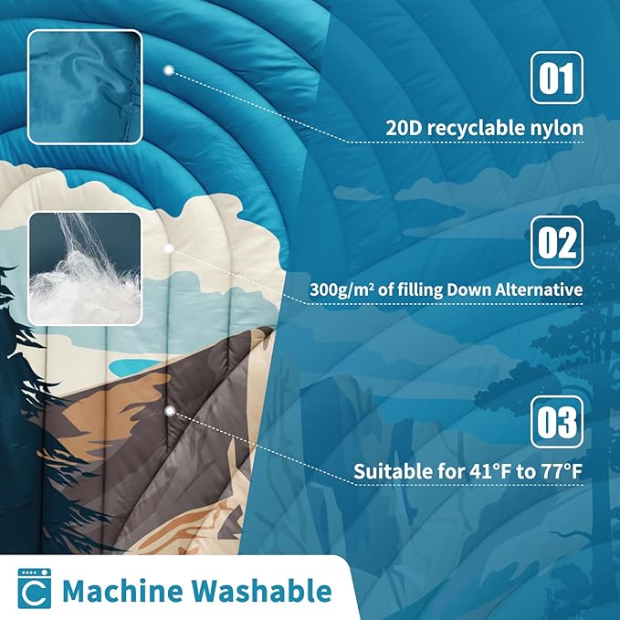 Camping Blanket,Lightweight Puffy Printed Camping Blanket Packable Outdoor Blanket for Camping,Traveling, Stadium, Hiking, Picnics