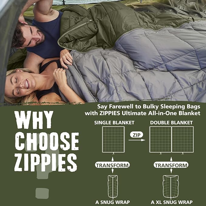 3M Thinsulate Insulation Puffy Camping Blanket for Cold Weather, Queen Size Warm Camping Quilt with Zipper, Waterproof Outdoor Sleeping Bag for Hammock, Cozy & Versatile Gift for Men and Women