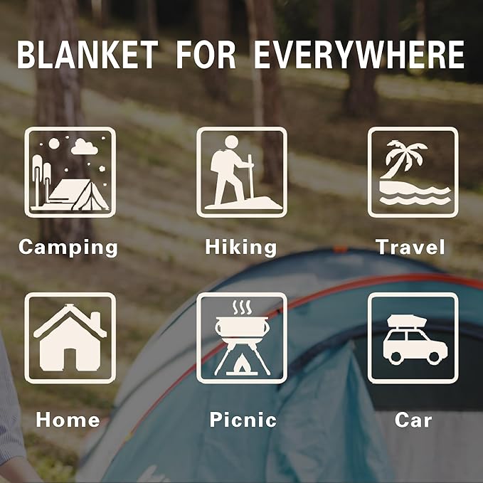 Yizheer Outdoor Puffy Packable Lightweight Down Alternative Printed Camping Blanket Large Ultra Warm Hammock Top Quilt Waterproof Blanket for Traveling, Stad Cold Weather 1-Person, 76" x 54"