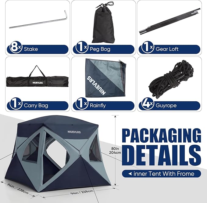 Camping Tent 4 Person Pop Up Tents for Camping, Instant Cabin Setup Tent in 60 Seconds Portable Hub Tent with Rainfly & Windproof for Outdoor Camping & Overlanding