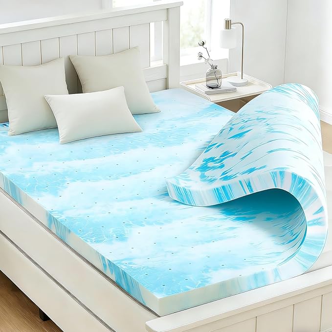 IULULU Twin XL Size Mattress Topper, 2 Inch Gel Memory Foam Topper, Light Comfort Upgrade, CertiPUR-US Certified