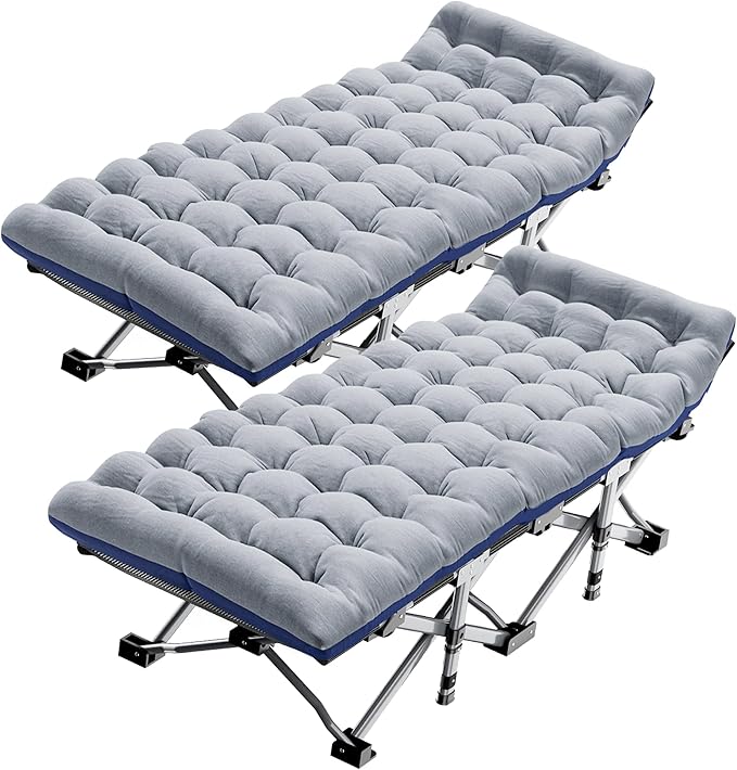 ABORON Camping Cot for Adults, Folding Sleeping Cot with Mattress, 500 lb Capacity Heavy Duty Outdoor Folding Sleeping Bed, Portable Cot Bed for Camping, Indoor Guest Use, Home & Travel