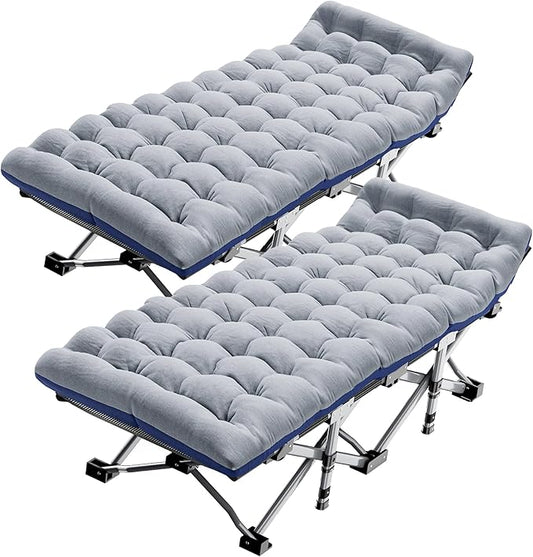 ABORON Camping Cot for Adults, Folding Sleeping Cot with Mattress, 500 lb Capacity Heavy Duty Outdoor Folding Sleeping Bed, Portable Cot Bed for Camping, Indoor Guest Use, Home & Travel