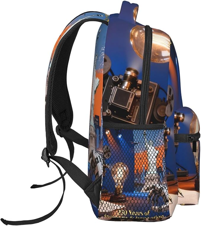 Men Women Polyester USA 250th Anniversary America Patriotic Art Daypack Backpack Large Capacity Carry On Bag With Smooth Zippers for Hiking Picnic Walking Cycling