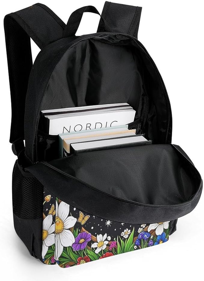 Supdreamc Men Women Lightweight Psychedelic Flower Eye Mushroom Trippy Art Casual Daypack Large Capacity Bookbag With Adjustable Shoulder Straps for Gym Business Bicycle