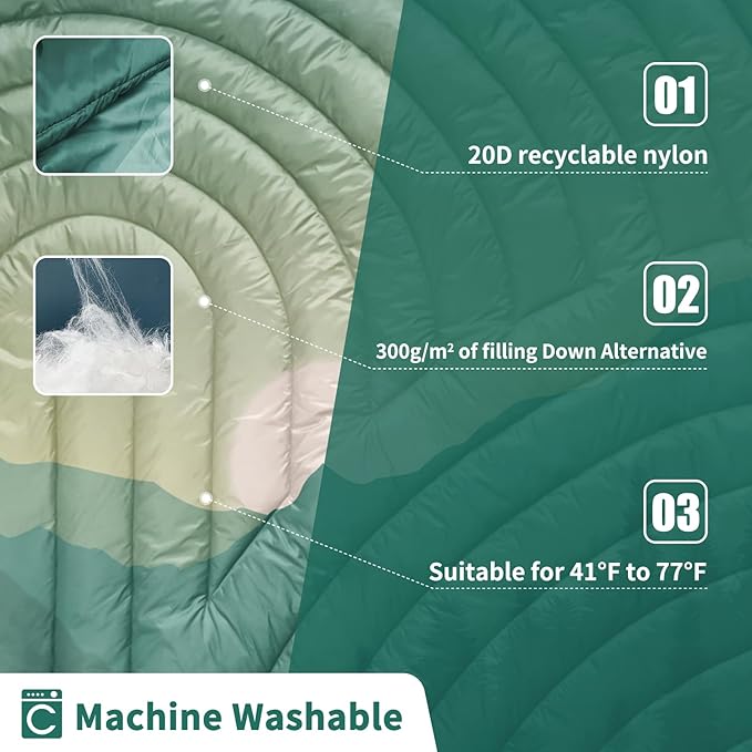 Camping Blanket,Puffy Printed Camping Blanket Lightweight Packable Outdoor Blanket for Camping,Traveling, Stadium, Hiking, Picnics