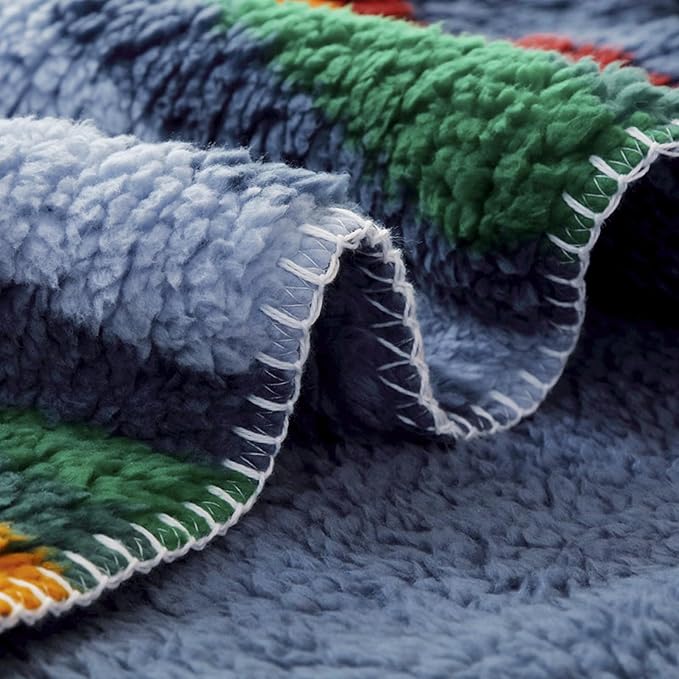 UKELER Boho Sherpa Fleece Blanket 90'' × 112'', Ultra Soft Aztec King Blanket for All Season, Cozy, Plush, Bohemian Throw Blanket for Bed/Couch/Sofa/Office/Camping