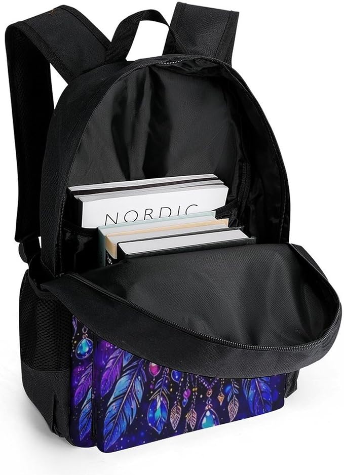 Rucksack Polyester Anti-Theft Multipurpose Fantasy Rose Art Carry On Bag Large Capacity Travel and Sport Backpack Rucksack With Smooth Zippers