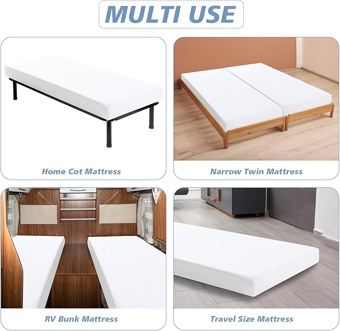Cot Sheets 31" x 75", Fitted for Narrow Twin Mattress/RVs Bunk/Guest Beds/Army Cots/Trifold/Travel Size Mattress, Ultra Soft & Breathable Camper RV Bunk Bed Sheets, White