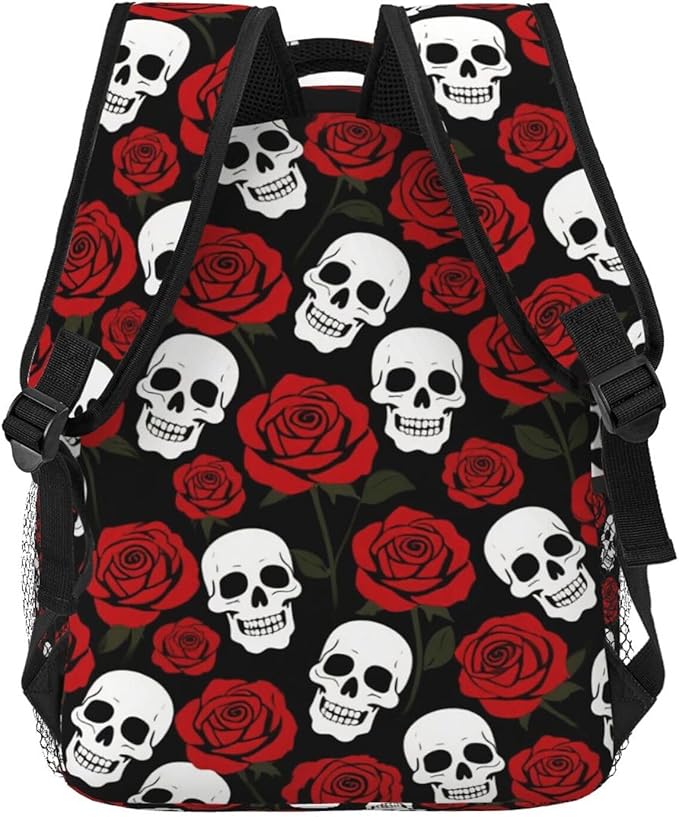 Lightweight Daypack Bookbag for Trekking Business Walking Cycling, Big Capacity Anti-Theft Multipurpose Carry On Bag, Red Rose Business Computer Bag