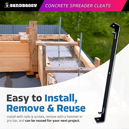 Sandbaggy 12" x 3/4" Concrete Spreader Cleats - 3/4" Plywood - Form Clips - Black Annealed Steel - Maintains Consistent 12 inch Wall Thickness (12" Walls, 3/4" Ends, 80, Count)