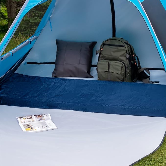 Memory Foam Camping Mattress, Portable Roll Up Sleeping Mat w/Non-Slip Bottom, Carry Bag, Floor Mattress Guest Bed for Sleepover, Thick Sleeping Pad for Camping Car Travel Backpacking