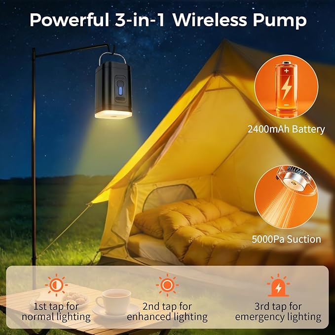 Vacuum Bags for Travel with Wireless Electric Pump, 2 Pack (17L+44L) Compression Packing Cubes for Backpack & 24"/28" Luggage, Heavy Duty Nylon Space Saver, IP67 Waterproof & Privacy Black