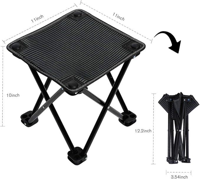 Folding Camp Stool, Portable Camping Stool Mini Camping Foot Stool Outdoor Adult Hiking Fishing Beach Portable Chair Collapsible Chair