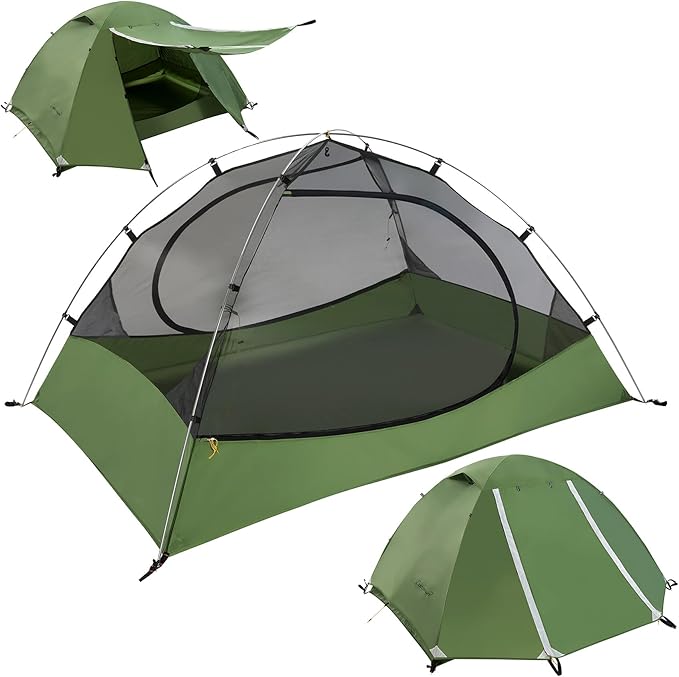 Clostnature Lightweight Backpacking Tent - 1/1.5/2/3/4/6 Person Ultralight Waterproof Camping Tent, 3 Season Large Size Easy Setup Tent for Family, Outdoor, Hiking and Mountaineering