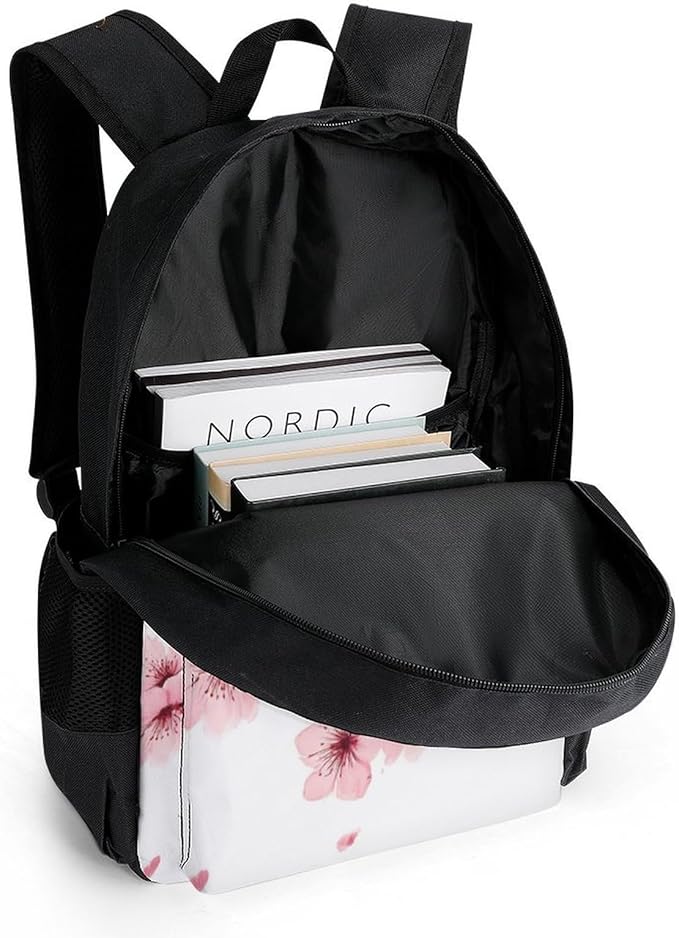 Lightweight Daypack Backpack for Trekking Work Running, Big Capacity Multipurpose Anti-Theft Bookbag, Branch Of A Flourishing Tree Cherry Flowers Blossoms Spring Theme Art Business Computer Bag