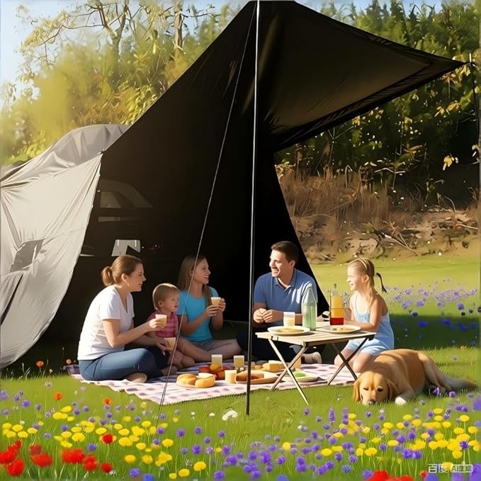 2-in-1 Hatchback Tent & Car Awning | SUV/Minivan Tailgate Sun Shelter for Camping, Beach & Road Trips Waterproof 3000MM UPF 50+ (Upgraded Rip-Resistant)