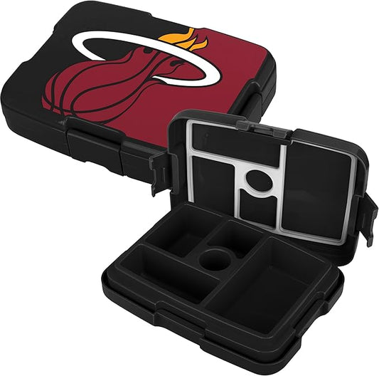 FOCO NBA Unisex-Adult Officially Licensed 2-Tone Big Logo Team Color Basketball Leak Proof 5 Compartment Bento Lunch Box - Miami Heat