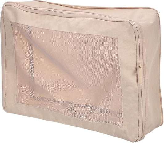 HARFINGTON Compression Packing Cube for Suitcases 45x34x13cm Lightweight Luggage Organizers Bag Travel Essentials Compression Bags for Carry on Suitcases, Beige