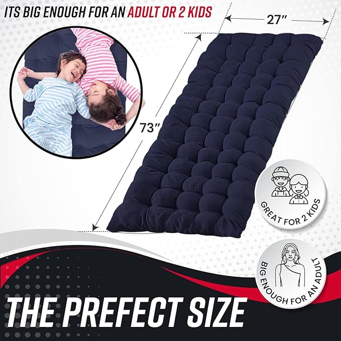 VaygWay Foldable Outdoor Camping Cot and Cot Pad Mattress- Soft Comfortable Lightweight Thick Cotton Sleeping Cot- Portable Hiking, Traveling, Backpacking Waterproof Bottom Pad