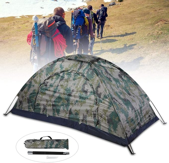 1 Person Lightweight Windproof Instant Backpacking Tent for Hiking, Camping, Fishing, Climbing and Outdoor Adventures