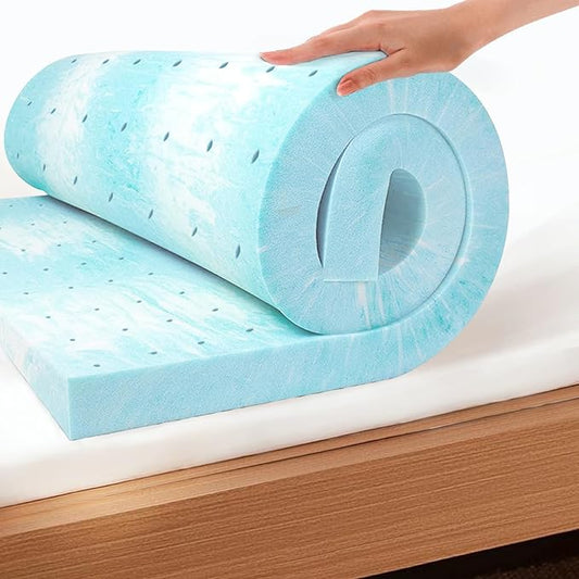 EGO Topper 3 Inch King Memory Foam Mattress Topper, Gel Foam Mattress Topper for Pressure Relief, Ventilated Design Bed Topper in a Box, CertiPUR-US Certified, 76"×80", Medium