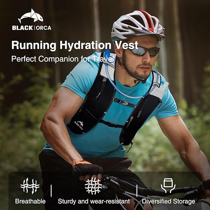Running Vest for Women Men, Lightweight Hydration Vest with 2L Water Bladder, Hydration Backpack for Marathon, Trail, Cycling, Hiking, Jogging