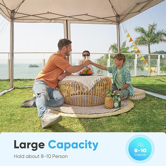 Quictent 8'x8' Pop up Screened Canopy Tent with Mosquito Netting, Portable Easy up Outdoor Screen House Shelter for Patio, Camping and Picnic, Includes Wheeled Carry Bag