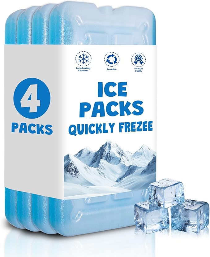 Ice Packs for Coolers Beach; Camping; Cooler Accessories Slim Long-Lasting Reusable Ice Pack for Lunch Boxes Keeping Food Drinks Cool