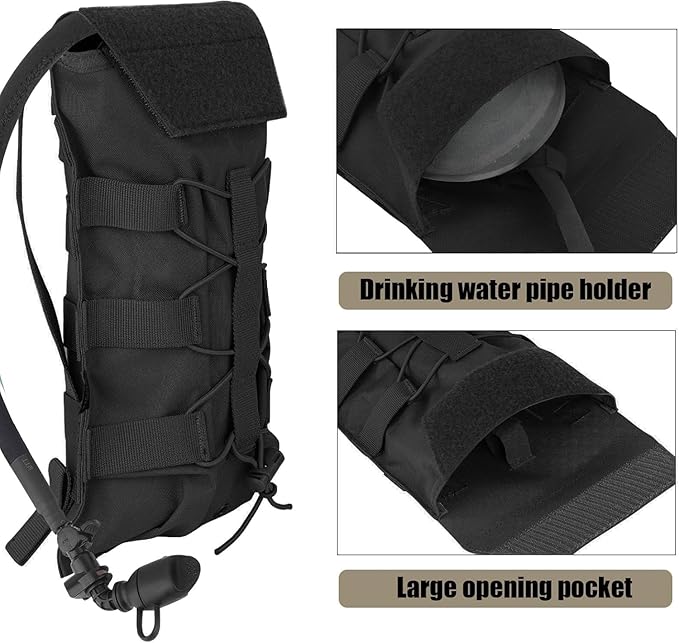 PETAC GEAR 1.5L / 3L Tactical Hydration Pack，Molle Carrier Pouch for 50 oz /100 oz Hydration Bladder Daypack Water Backpack.