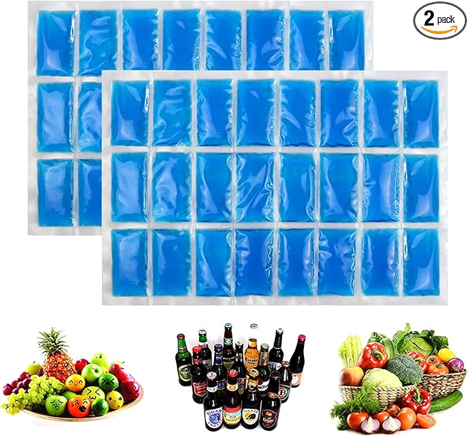 2 Large Ice Blanket Longer Cooling Durable Reusable Non Toxic and BPA Free Ice Sheet Freeze Ice Packs for Coolers Fishing Camping Keep Food BBQ Beverage Cooling delivery (14.76"x10.43" 2 Pack)
