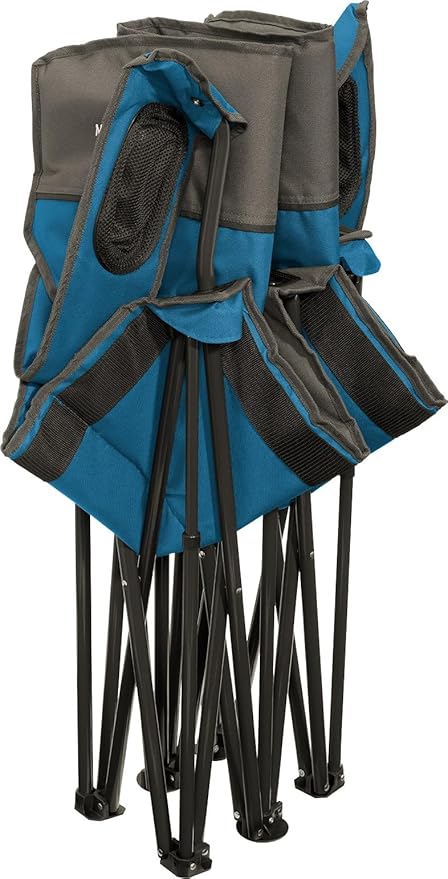 MOUNTAIN SUMMIT GEAR Quilted Standard Loveseat Camping Chair for 2 with Padded Seat and Back for Camping/Hiking/Backpacking Made by Caddis Sports (Standard Loveseat (Blue))