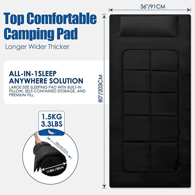 Camping Mattress Portable 80" x36" Floor Cushion Foldable Cot Pad Easy to Store Sleeping Camp Pad Only, for Tent Cot Guest Outdoor Indoor
