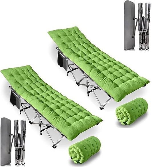 ZONETECH Folding Outdoor Camping Travel Cot and Cot Pad - Premium Quality Lightweight Portable Heavy Duty Adult & Kids Travel with Large Pocket and Cushion