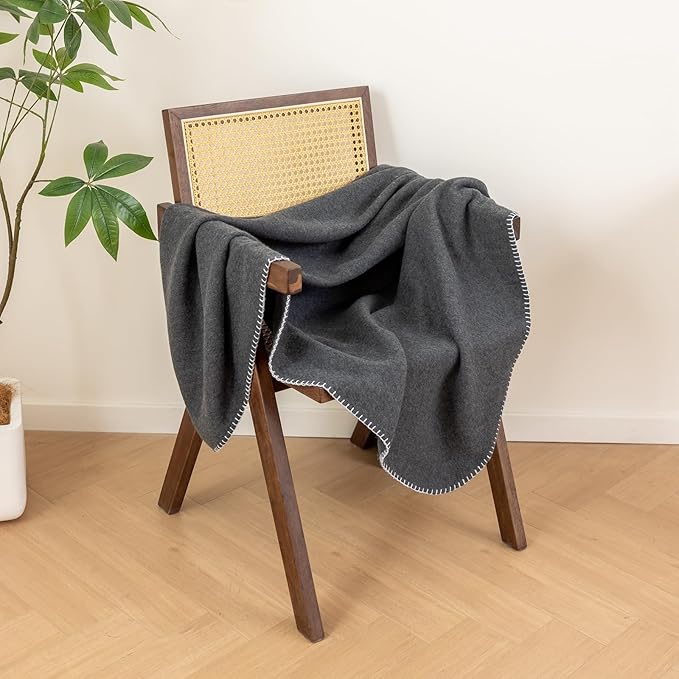 CAI TENG Fleece Blankets Bulk 6 Pack Throw Blanket 50 X 60 inch Lightweight Warm Soft Cozy Pet-Friendly Kids Blanket Solid for Sofa Bed Wedding Yard Dark Grey Melange