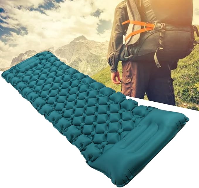 Camping Sleeping Pad, Ultralight Inflatable Sleeping air Mattress for Camping,Camping cot for Camping, Hiking - Airpad Bag,Compact & Lightweight Air Mattress(Blue)
