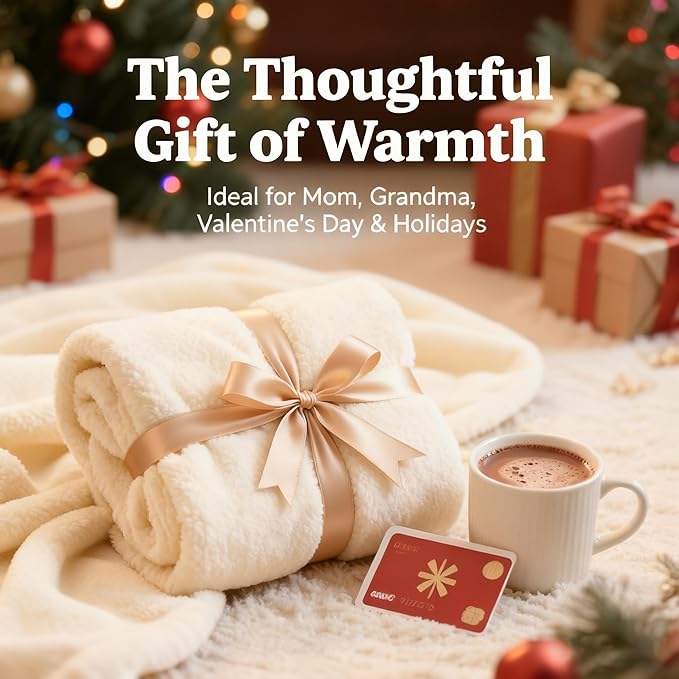 SNZ Cozy Wearable Blanket for Women & Men - 60"x33" Fleece Poncho, Warm Office Chair Lap Blanket, Travel, Camping & Home Wrap - Comfy Poncho Throw - Gift for Mom, Elderly