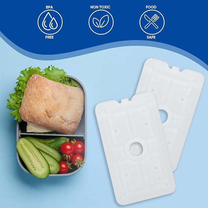 Ice Packs for Coolers Beach; Camping; Cooler Accessories Slim Long-Lasting Reusable Ice Pack for Lunch Boxes Keeping Food Drinks Cool