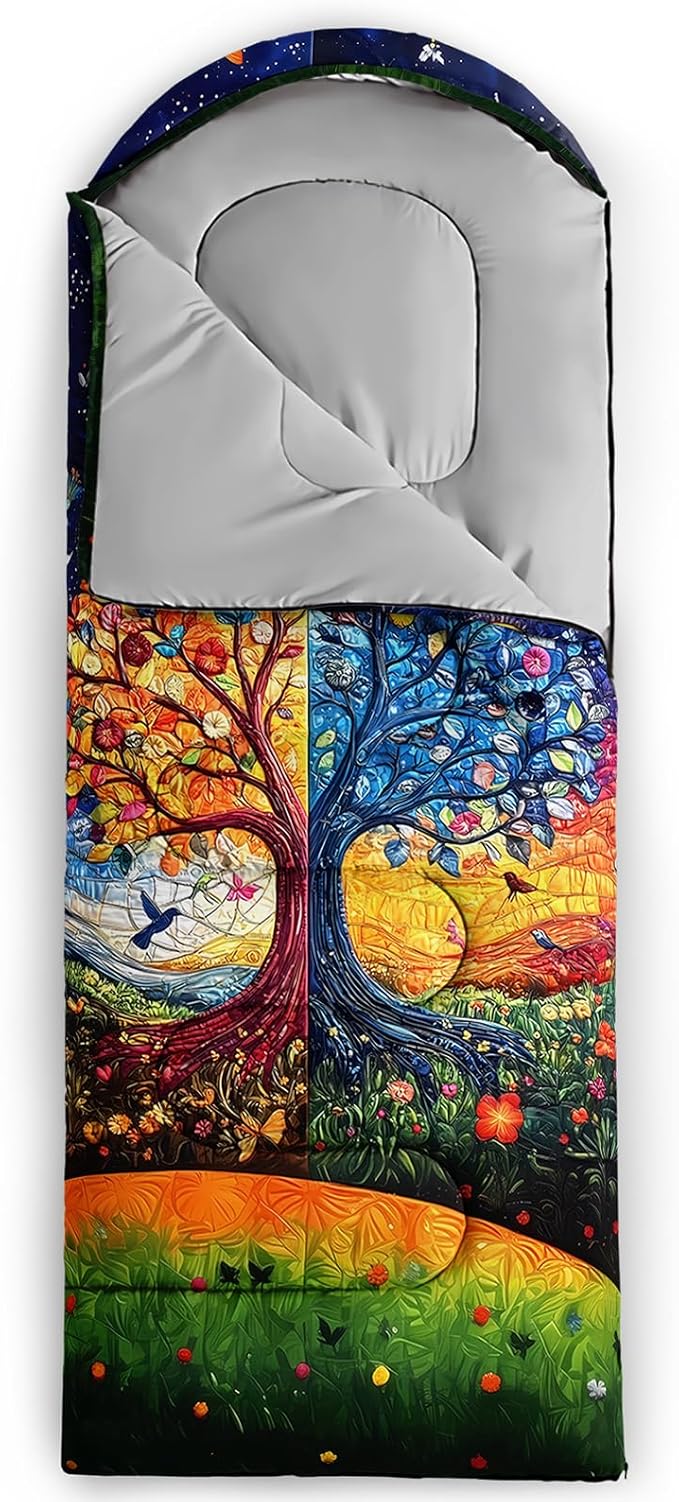 AILONEN Girls Pink Camping Sleeping Bags,Lightweight & Waterproof,3 Season Warm & Cool Weather,Cute Bow Duck Print Sleeping Bags for Kids,Girls,Adults Travelling,Outdoors