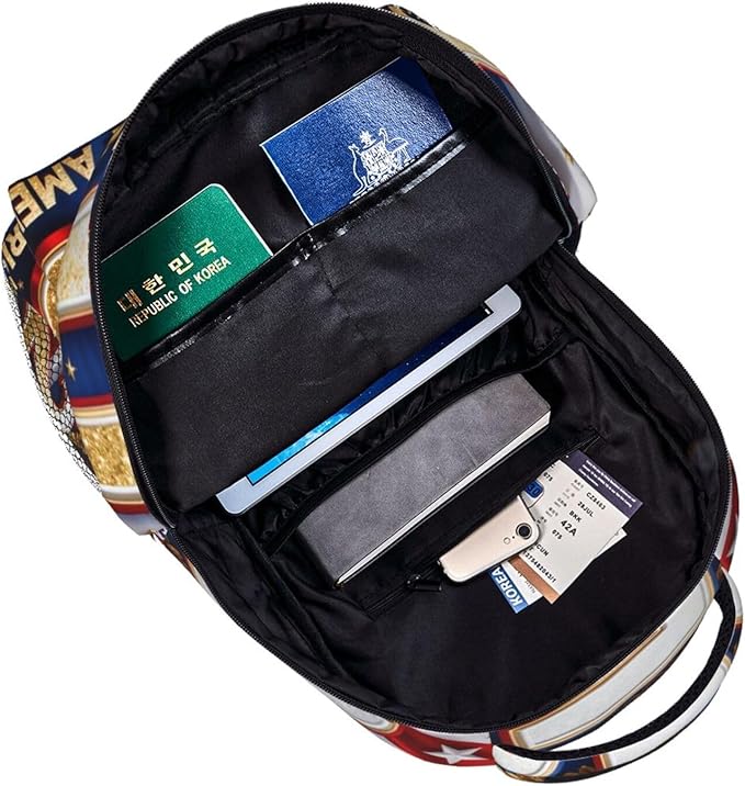 Daypack Lightweight Multipurpose Anti-Theft America 250th Anniversary USA Patriotic Freedom Art Shoulder Bag Large Capacity Laptop Book Bag Rucksack With Adjustable Shoulder Straps