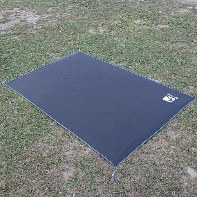 Bringsine Bringsine Waterproof Camping Tent Tarp-95"x83",4 in 1 Multifunctional Tent Mat Footprint for Camping,Hiking and Picnic,Ultralight & Foldable+Tent Stakes (Black, 71" x 83")