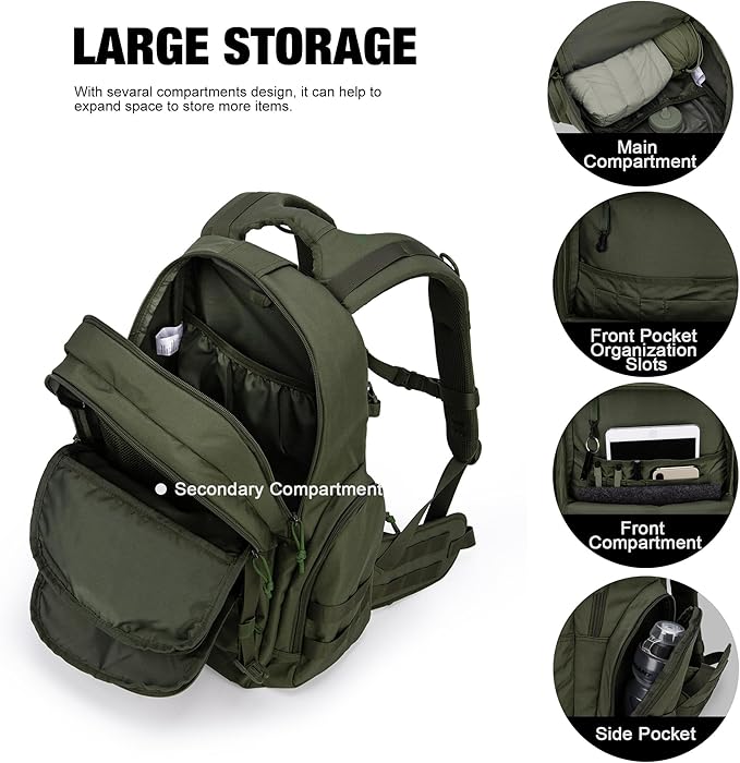 Mardingtop Military Tactical Backpack for Men 40L Molle Rucksack Assault Pack EDC Daypack for Hiking,Travel,Camping, Hunting