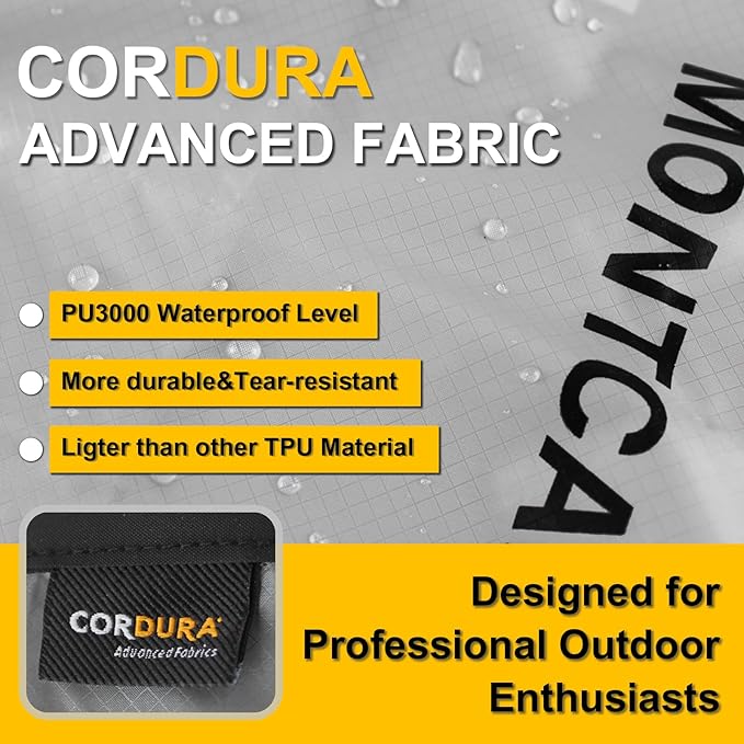 CORDURA Waterproof Dry Bag 20L – Heavy Duty IPX6 Roll Top Sack with Survival Whistle for Kayaking, Camping, Boating, Beach – Lightweight Dry Backpack (Gray)