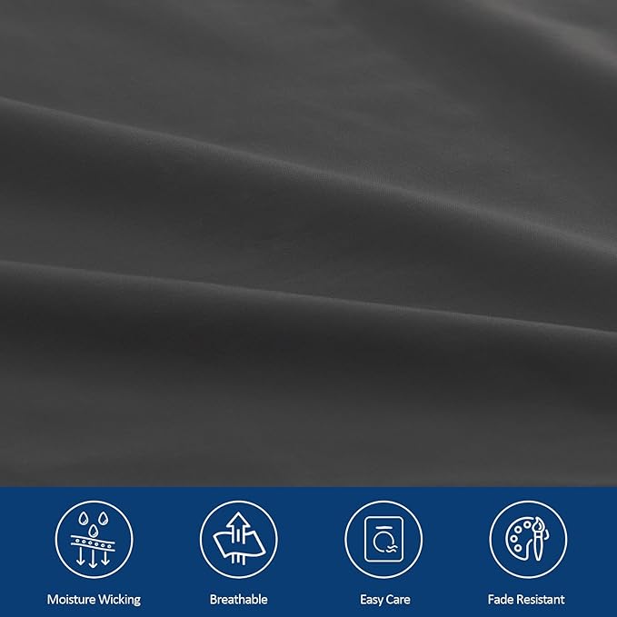 Full Sheet Set for Extra Deep Pocket Air Mattress - Full Size Sheet Sets - Sheets with Pocket on Side - Easily Fits Extra Deep 16 in to 24 in Pillow Top Air Mattress (Black)