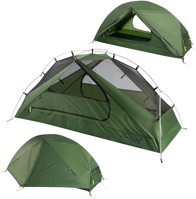 Clostnature 1/2 Person Backpacking Tent - Lightweight Two Person Tent for Backpacking, Easy Set Up Waterproof Camping Tent for Adults, Kids, Scouts, Large Size Outdoor, Hiking, Mountaineering Gear