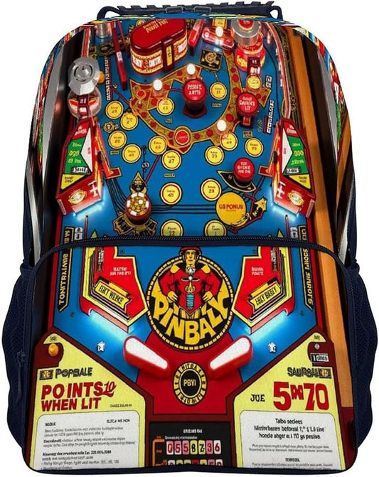 Backpack Multipurpose Anti-Theft Large Capacity Bookbag, Cartoon Pinball Orange Travel Hiking Daypack With Side Pockets