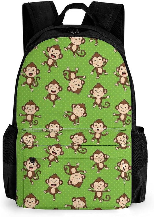 Rucksack Anti-Theft Multipurpose Large Capacity Carry On Bag, Green Clever Monkey Travel Hiking Bag Day Pack With Side Pockets