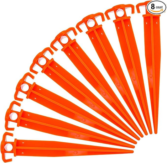 ASR Outdoor Orange Heavy Duty ABS Plastic Tent Stakes Ground Anchor Camping Essentials