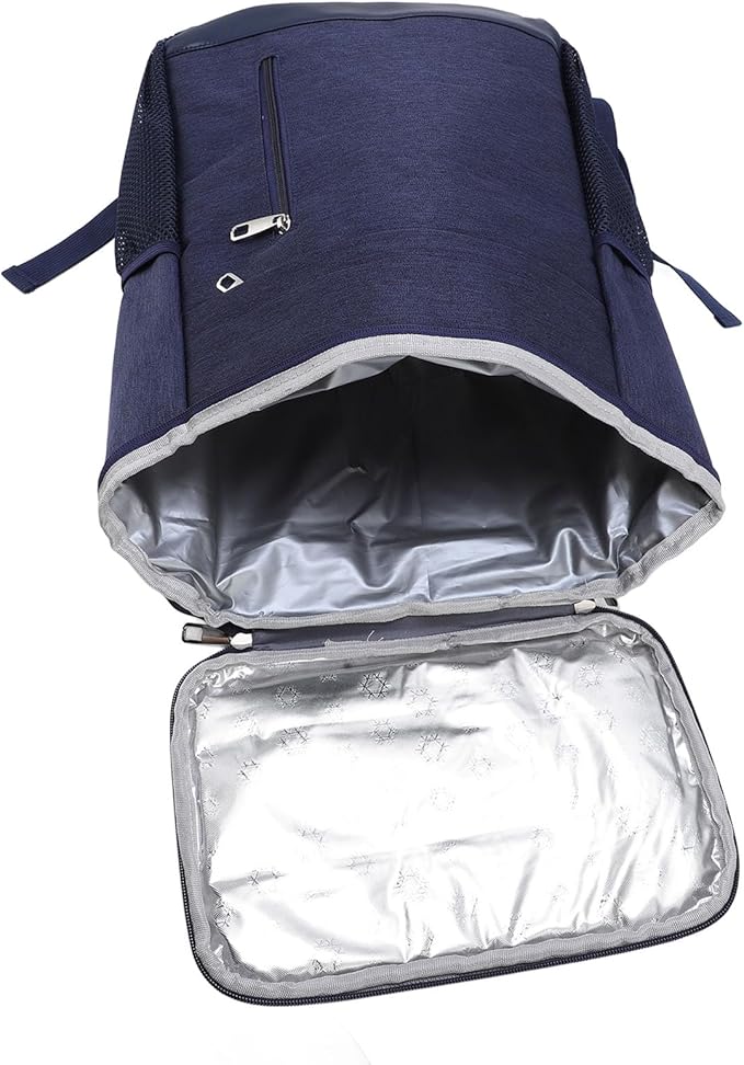 GOWENIC Cooler Backpack, Backpack Cooler Insulated Leak Proof for Men Women, Large Capacity Multi Compartment Storage Rain Proof, for Beach Travel Picnic Lunch Hiking Camping (Blue)